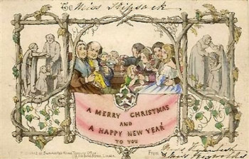 История новогодней открытки